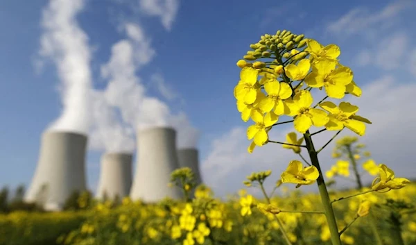 field is seen in front of the cooling towers of the Temelin nuclear power plant near the South Bohemian city of Tyn nad Vltavou April 12, 2014 (Reuters)