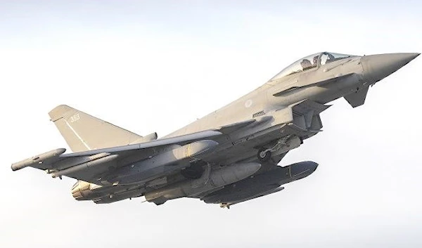 A RAF Typhoon FGR4 departs with 2 Storm Shadows missiles, 2021 (Image credit: UK MoD)