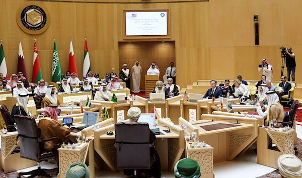 US Secretary of State Antony Blinken meets with GCC Foreign Ministers at the GCC Secretariat in Riyadh, Saudi Arabia, Wednesday, June 7, 2023. (AP)