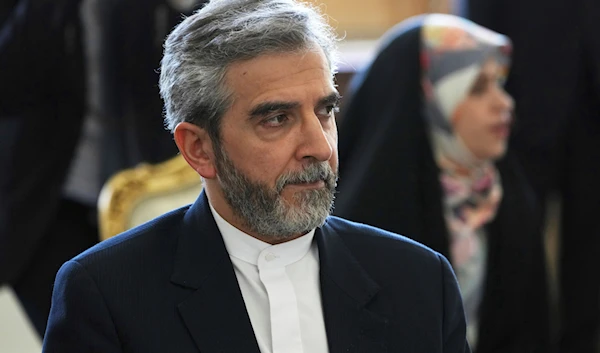 Iran's top nuclear negotiator Ali Bagheri Kani listens to Russian Foreign Minister Sergey Lavrov during a meeting in Tehran, Iran, June 23, 2022. (AP)