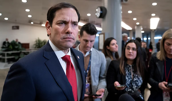 Senate Intelligence Committee Vice Chairman Marco Rubio, speaks to reporters following a classified briefing on China, at the Capitol in Washington, Wednesday, Feb. 15, 2023. (AP)