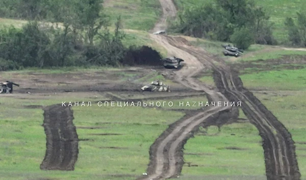 Images circulated on Russian social media showing destroyed/abandoned NATO-supplied German-made Leopard 2A6 and US-made 4 M2A2 Bradley IFV (Telegram: OK_SPN)