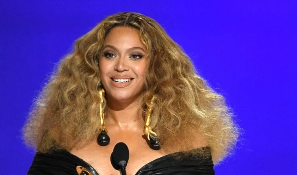 Pop icon Beyonce speaking at an event (AFP)