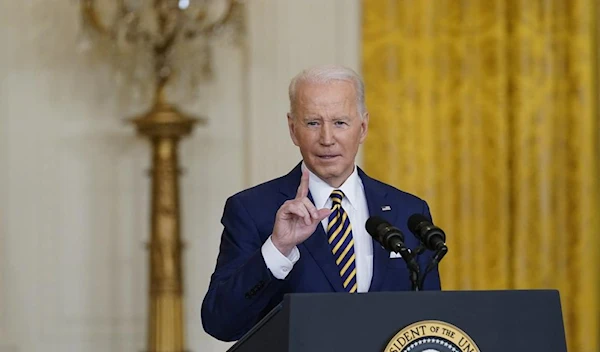 President Joe Biden speaks during a news conference in the East Room of the White House in Washington, Wednesday, Jan. 19, 2022. (AP)