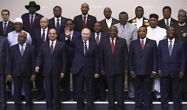 Russian President posses alongside African leaders at the Russia-Africa summit in the Black Sea resort, Sochi, Russia, October 24 2019. (AP)