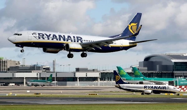 A Ryanair passenger flight landing at Dublin Airport. (AFP)