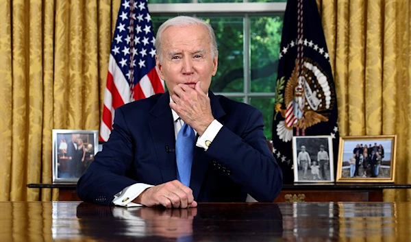 President Joe Biden addresses the nation on the budget deal that lifts the federal debt limit and averts a U.S. government default, from the Oval Office of the White House in Washington, Friday, June 2, 2023. (AP)