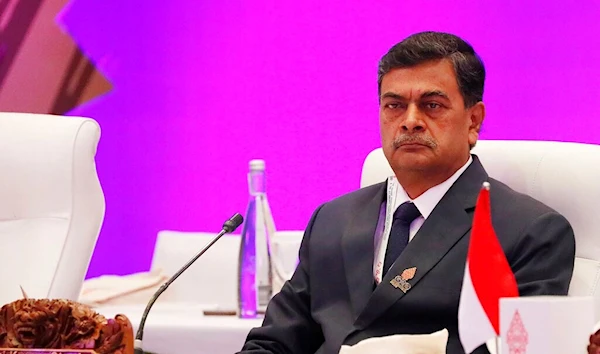 Indian Minister of Power and New and Renewable Energy Raj Kumar Singh attends the G20 Energy Transitions Ministerial Meeting in Nusa Dua, Bali, Indonesia, Friday, Sept. 2, 2022 (Made Nagi/Pool Photo via AP)