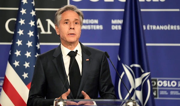 US Secretary of State Antony Blinken speaks at a press conference following the NATO foreign ministers meeting n Oslo, Norway, Thursday, June 1, 2023. (AP)