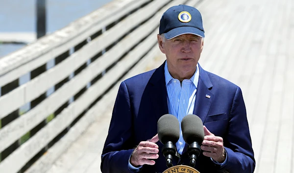 President Joe Biden speaks at the Lucy Evans Baylands Nature Interpretive Center and Preserve in Palo Alto, Calif., Monday, June 19, 2023. (AP)