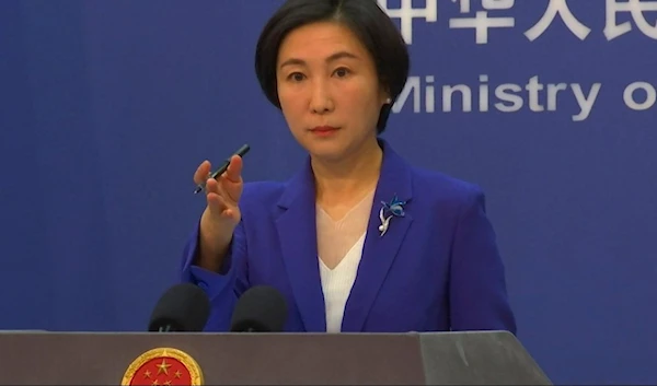 Chinese Foreign Ministry spokesperson Mao Ning gestures during a press conference at the Ministry of Foreign Affairs in Beijing, Thursday, Oct 13, 2022. (AP)