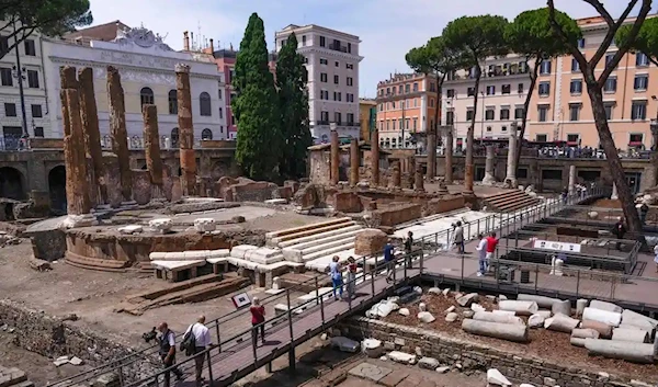 A view of the site at Largo Argentina square. (AP)