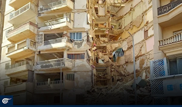 A 13-story building in Alexandria collapse