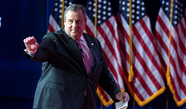 Republican presidential candidate former New Jersey Gov. Chris Christie waves to the audience during the Faith and Freedom Coalition Policy Conference in Washington, Friday, June 23, 2023. (AP)