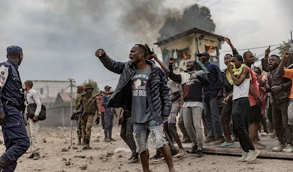 Congolese protesters demonstrate against the UN peacekeeping forces (MONUSCO) in Goma, Democratic Republic of Congo, July 26 2022. (AFP)