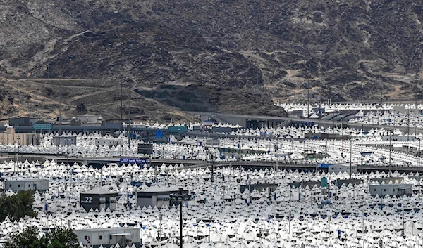 Tents housing Muslim pilgrims are pitched together in Mina, near the holy city of Mecca, Saudi Arabia, June 23, 2023. (AFP)