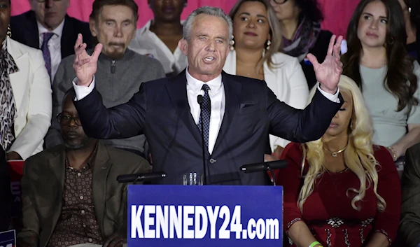 Democratic presidential candidate Robert F. Kennedy Jr. speaks during a campaign event on April 19, 2023, in Boston (AP)