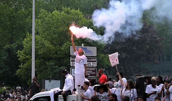 A march for Nahel M. in Nanterre on June 29. (AFP via Getty Images)