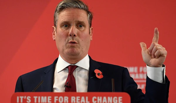 Keir Starmer speaks about Brexit during a Labour Party event in Harlow, north of London, in November in 2020. (AFP)