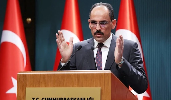 Turkish Presidential spokesperson Ibrahim Kalin gives a press conference in Ankara, on May 25, 2022. (AFP)