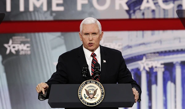 Vice President Mike Pence speaks at the Conservative Political Action Conference (CPAC), in Maryland, US on February 22, 2018. (AP)