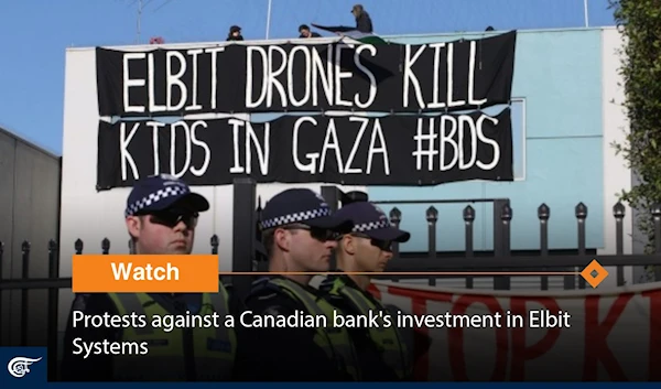 Protests against a Canadian bank's investment in Elbit Systems