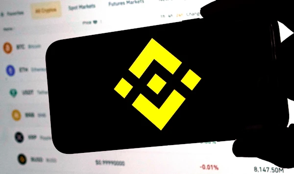 The logo for cryptocurrency site Binance appears on a mobile phone, in New York, Tuesday, Jan. 31, 2023. (AP)