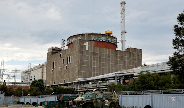 A Russian armored vehicle is stationed outside the Zaporozhye Nuclear Power Plant in Zaporozhye, Russia, September 1 2022. (Reuters)