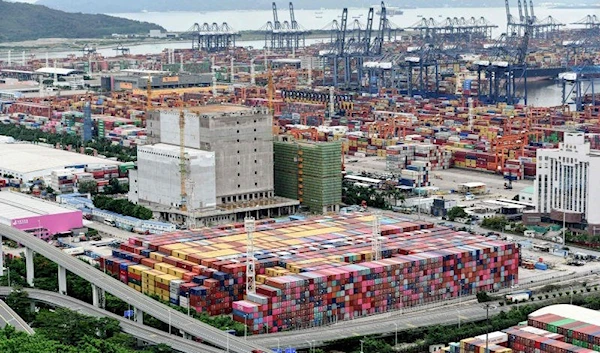 containers stacked at Yantian port in Shenzhen in China’s southern Guangdong province (AFP)