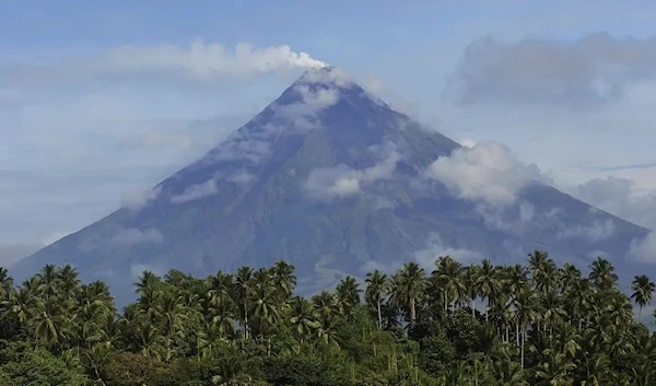 A general view of the active Mayon stratovolcano located in Legaspi City, Albay province, October 21 2022. (AFP)