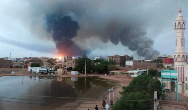 Smoke rises over Khartoum, Sudan, Wednesday, June 7, 2023. (AP)