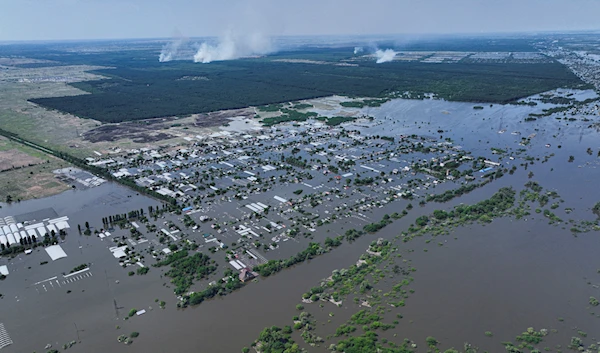 Houses are seen underwater in the flooded village of Dnipryany, in Kherson Region, Wednesday, June 7, 2023, after the collapse of Kakhovka Dam (AP Photo, File)