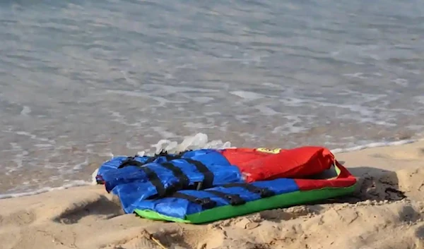 Life jackets on the beach near the Libyan port of al-Khums. (AP)