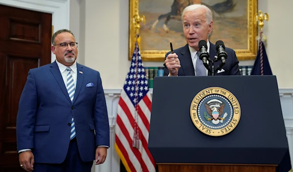 President Joe Biden speaks in the Roosevelt Room of the White House, June 30, 2023, in Washington (AP)