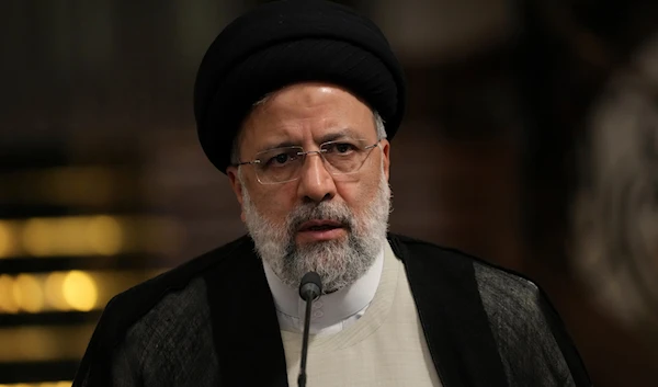 Iranian President Ebrahim Raisi speaks during a joint press briefing with his Turkish counterpart Recep Tayyip Erdogan at the Saadabad Palace, in Tehran, Iran, Tuesday, July 19, 2022. (AP)