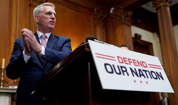 House Speaker Kevin McCarthy of Calif., speaks during a news conference after the House approved an annual defense bill, Friday, July 14, 2023, on Capitol Hill in Washington. (AP)