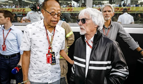 Ong Beng Seng, left, at the FIA Formula One World Championship 2018, Abu Dhabi Grand Prix. (AP)