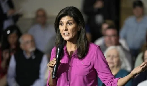 Nikki Haley during a town hall campaign event, in Ankeny, Iowa, on May 17. (AP)