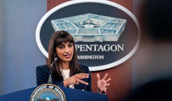 Deputy Pentagon Press Secretary Sabrina Singh speaks at a news conference at the Pentagon, Virginia, on November 4. (AP)