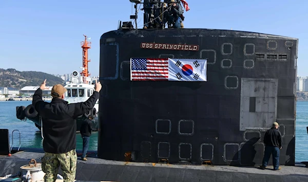 The Los Angeles-class fast-attack submarine USS Springfield in Busan, South Korea in February 2023 (US Pacific Fleet)