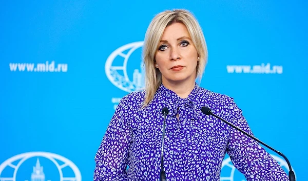 Russian Foreign Ministry’s spokeswoman Maria Zakharova attends her weekly briefing in Moscow, Russia February 17 2023 (Sputnik)