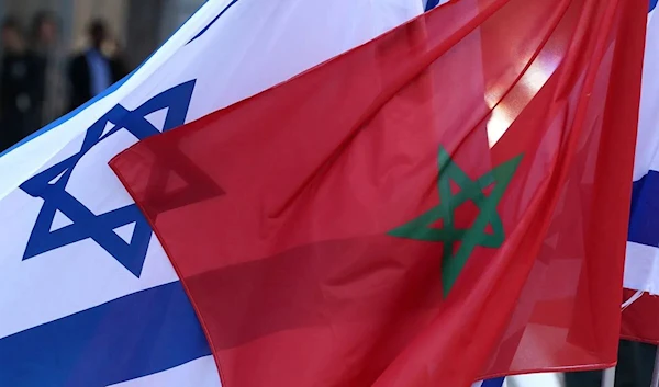 Flags of Israel and Morocco, in "Tel Aviv" September 13, 2022 (AFP)