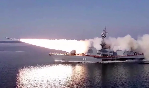 The file photo by the Russian Defense Ministry shows a Pacific Fleet boat firing a Moskit cruise missile in the Sea of Japan during military exercises. (Photo via AFP)