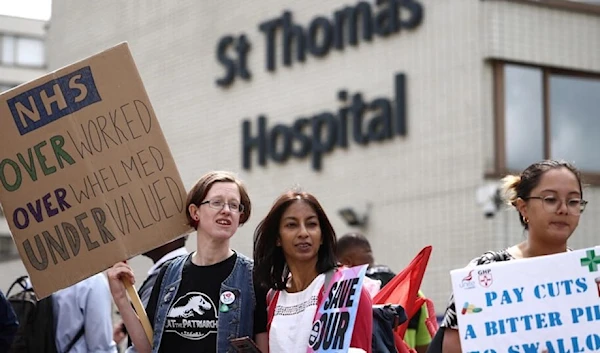 Senior doctors in the UK staging rare walk out on July 20,7,2023. (AFP)