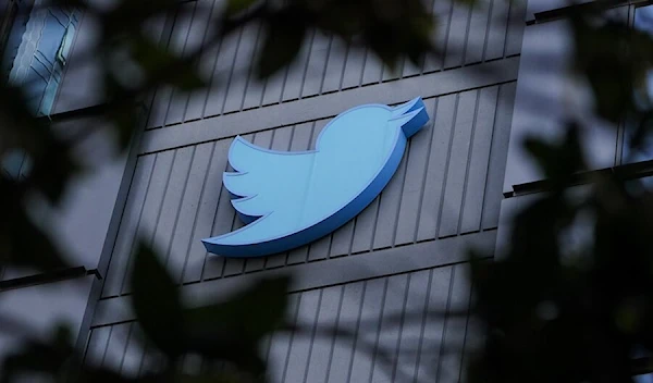 The Twitter logo outside the company headquarters in California in October 2022 (AP)