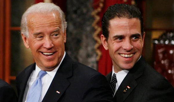 President Joe Biden with his son Hunter on January 6, 2009 on Capitol Hill in Washington. (AP)