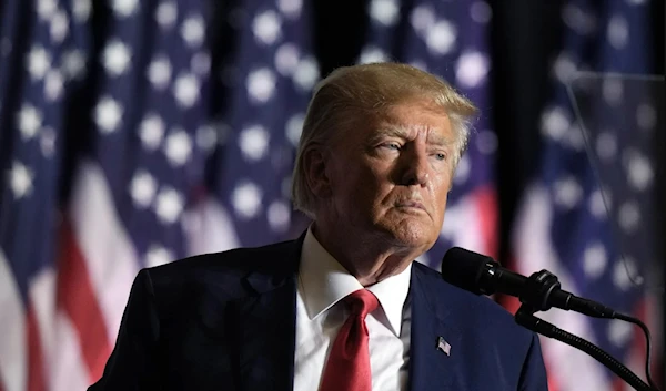 Former US President Donald Trump speaks at a rally, July 7, 2023, in Council Bluffs, Iowa  (AP)