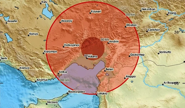 The earthquake was near the southern Turkish city of Adana. (@LastQuake / Twitter)