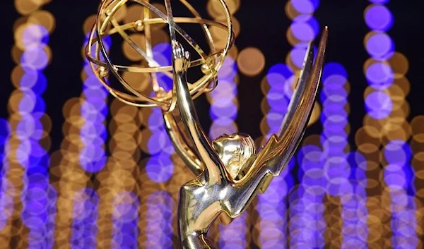 The Emmy Award statuette which consists of a winged woman, representing art, holdingaloft an electron, representing science. (AFP)