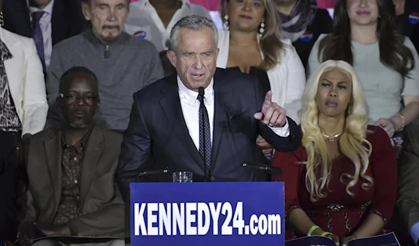 Robert F. Kennedy Jr. speaks at an event where he announced his run for president on Wednesday, April 19, 2023, at the Boston Park Plaza Hotel, in Boston. (AP Photo/Josh Reynolds, File)